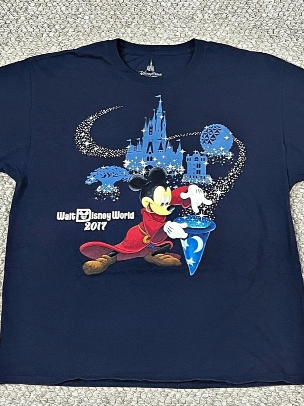 Disney Parks Men’s Size XL Walt Disney World 2017 Cotton Knit T Shirt Dark Blue